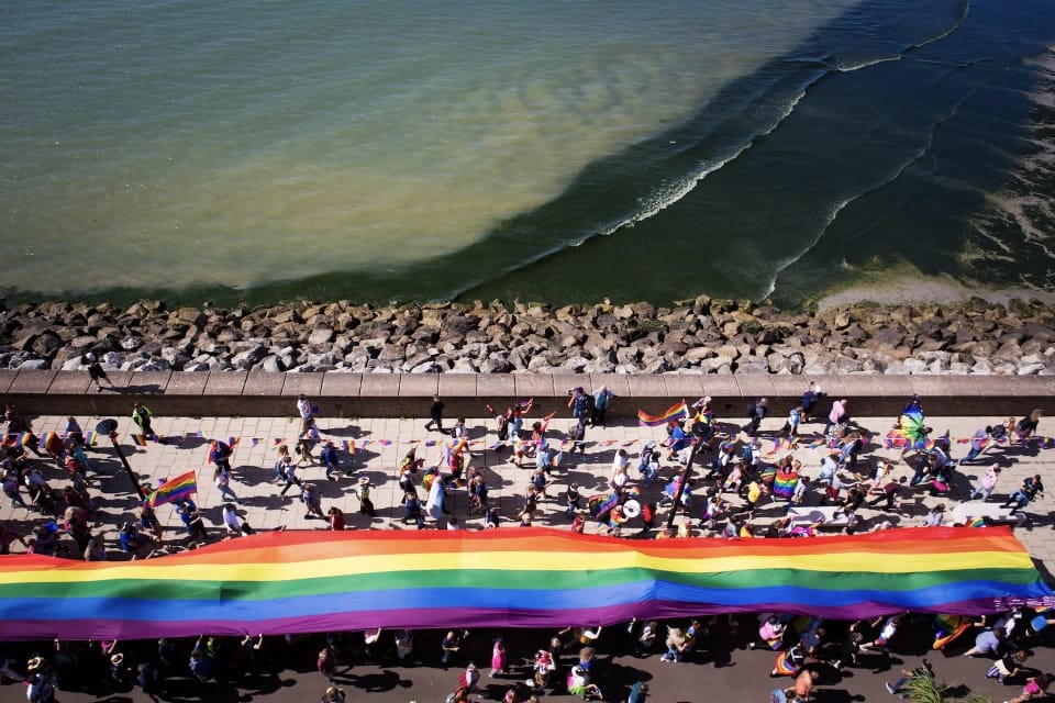 Pride flag in Jersey