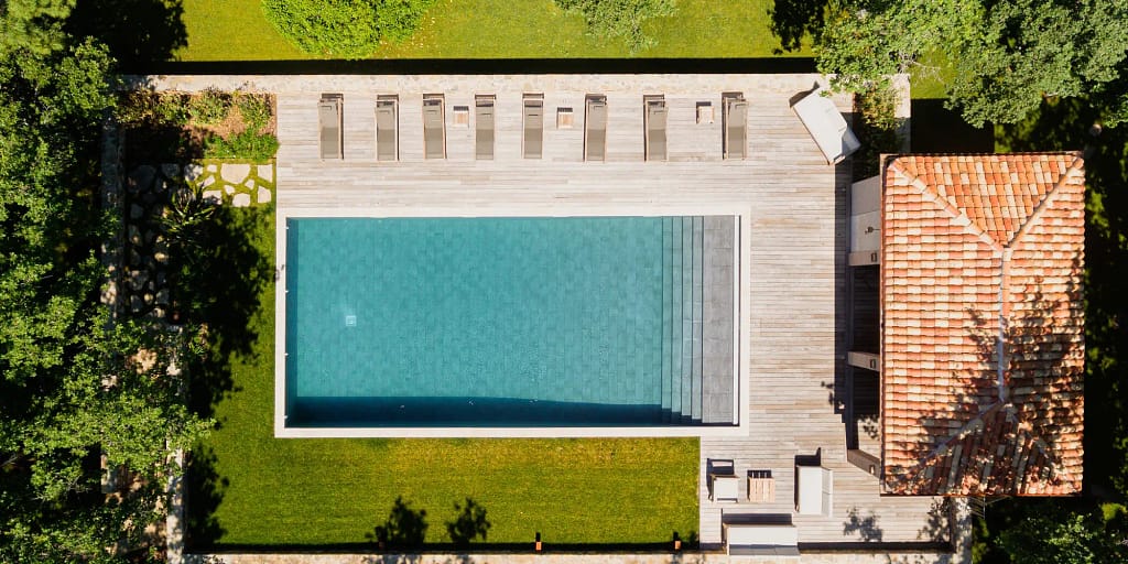 french wedding vineyard pool