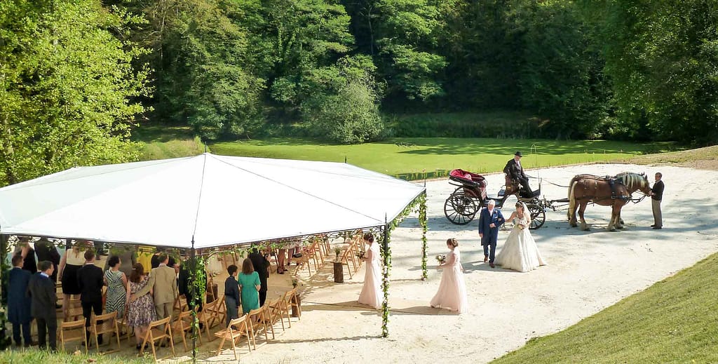 chateau wedding france, Romantic horse and cart