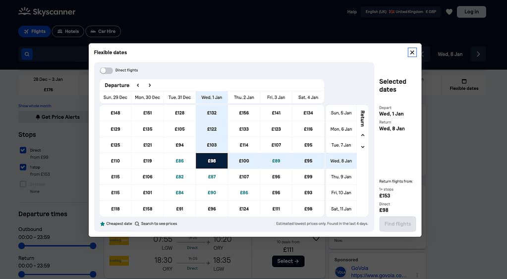Skyscanner - save money on destination wedding flights