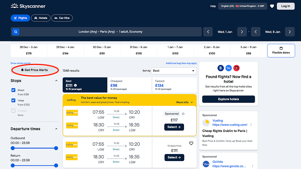 Skyscanner - save money on destination wedding flights