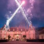 french chateau wedding fireworks