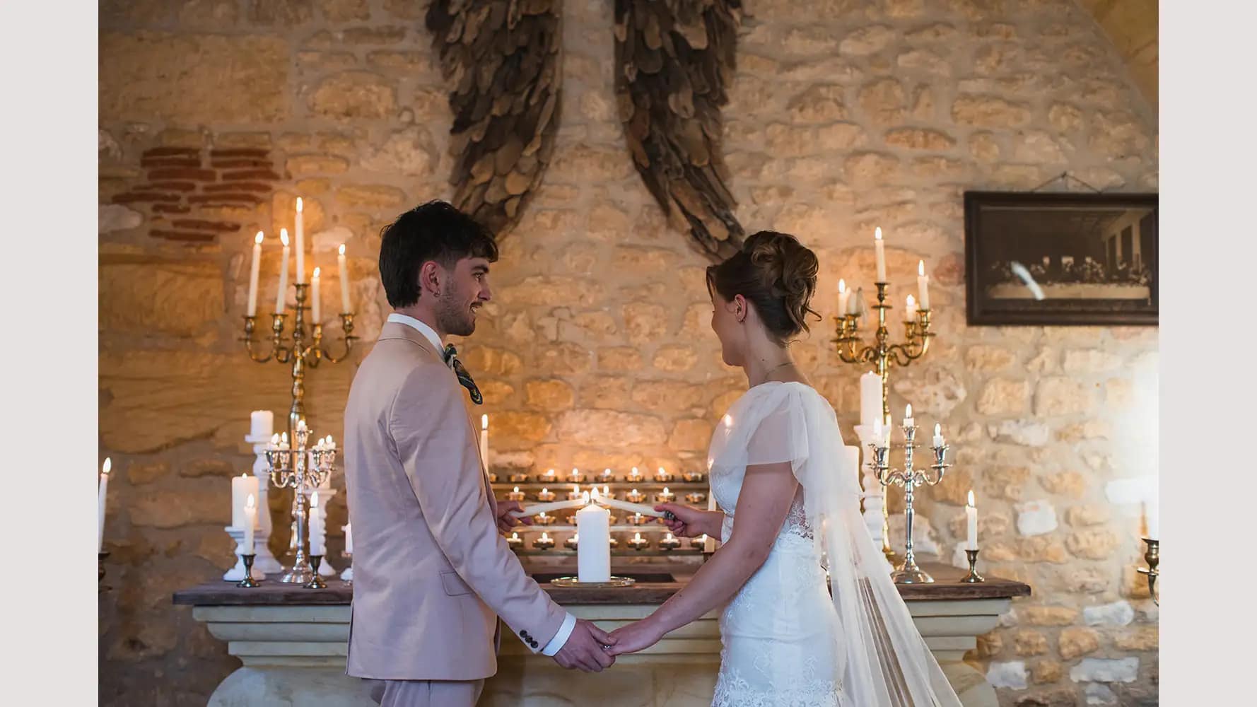 romantic wedding venue in french chapel