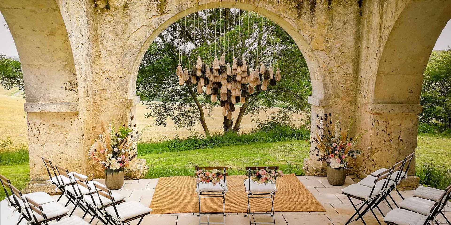 outdoor french wedding ceremony