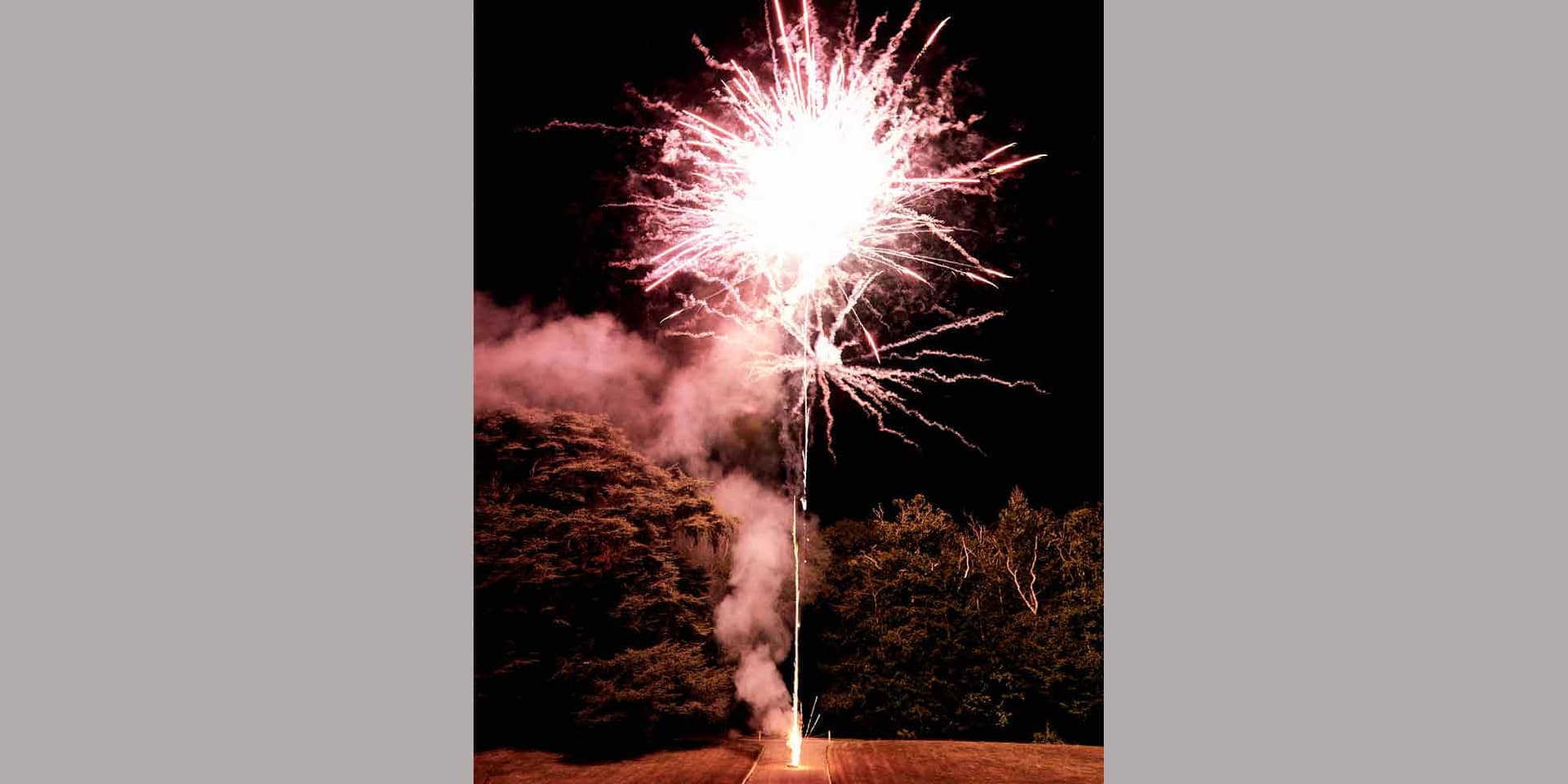 chateau French wedding fireworks