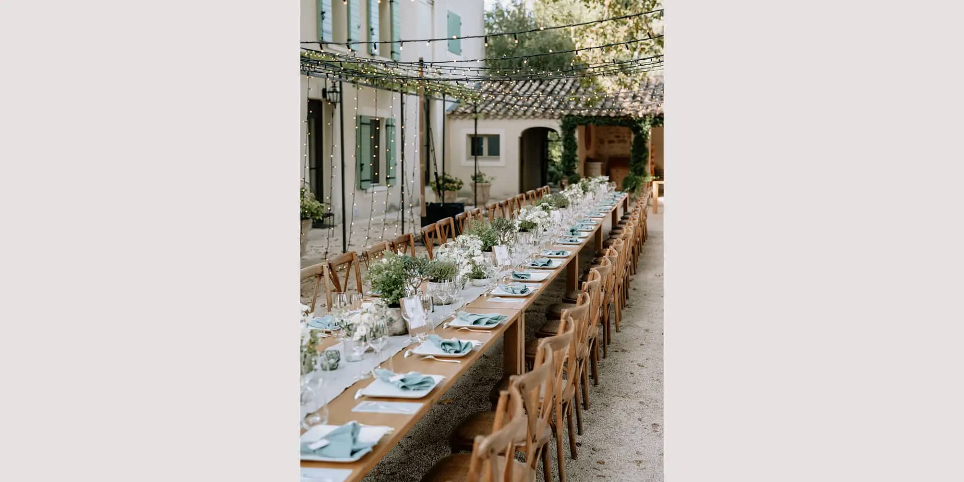 long banquet table wedding in provence