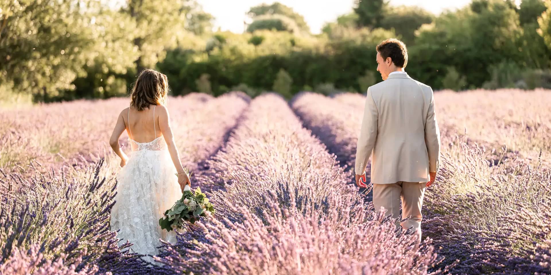 wedding in lavender fields france