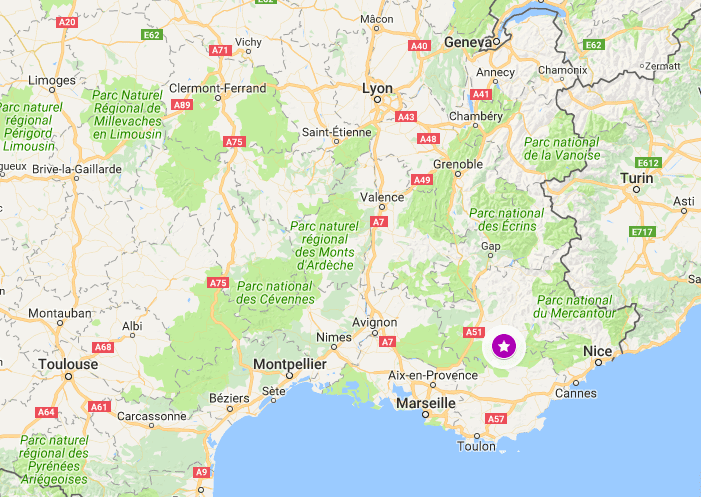 south of france map